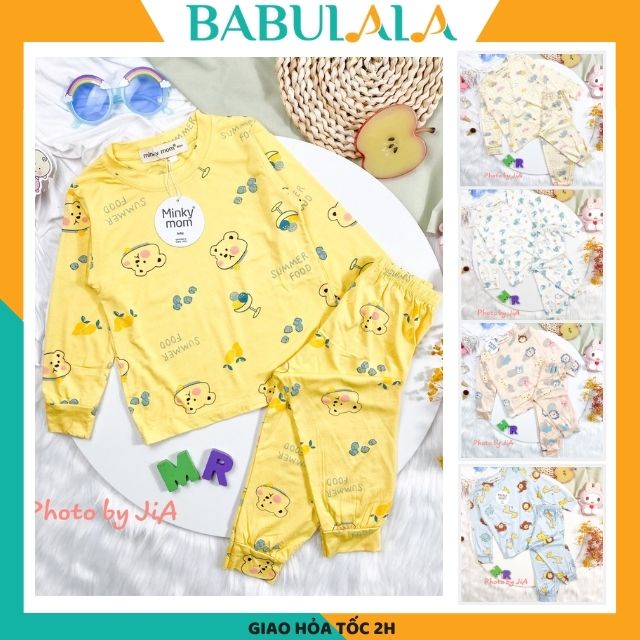 Bộ Dài Tay Thun Lạnh MINKY MOM Hình Động Vật Cho Bé Gái Bé Trai 1 2 3 4 5 6 Tuổi Chính Hãng-Đồ Bộ Cho Bé BABULALA DT02