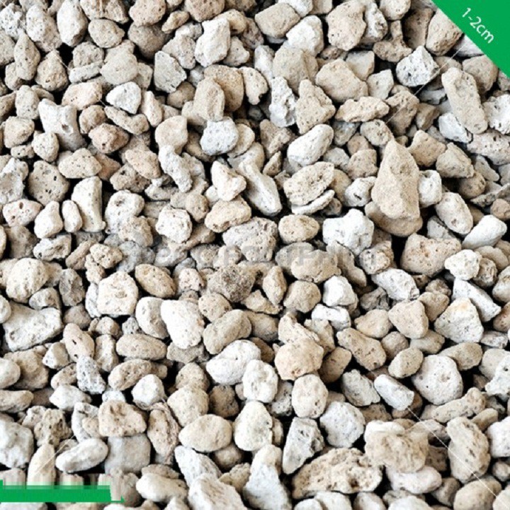 Đá bọt Pumice túi 1kg  cỡ 0,5cm-0,8cm xuất xứ indonesia - dùng trộn giá thể trồng sen đá, cây cảnh