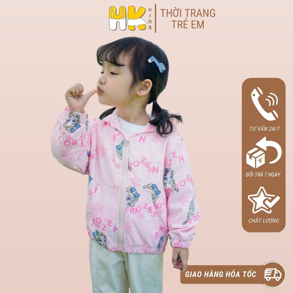 Áo khoác gió cho bé HK KIDS, áo phao cao cấp 2 lớp siêu nhẹ cho bé trai và gái mặc mùa thu đông (size 3-8 tuổi)