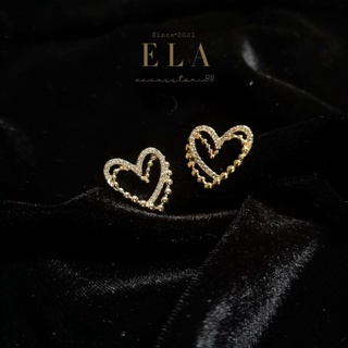 Bông tai trái tim đính đá basic đơn giản sang trọng ELA ☘️ Sang trọng tinh tế☘️