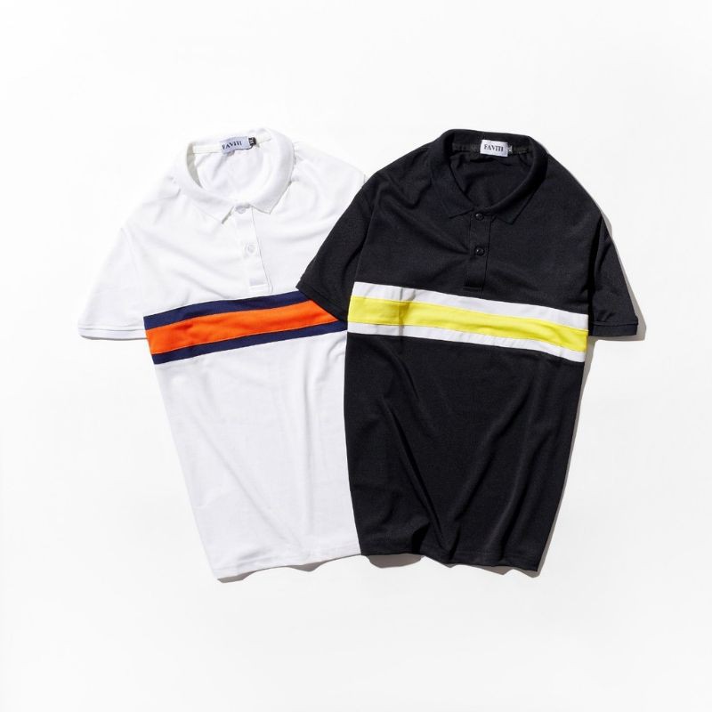 Áo phông nam có cổ đẹp tay ngắn mẫu Polo kẻ ngang mới AT128 | BigBuy360 - bigbuy360.vn