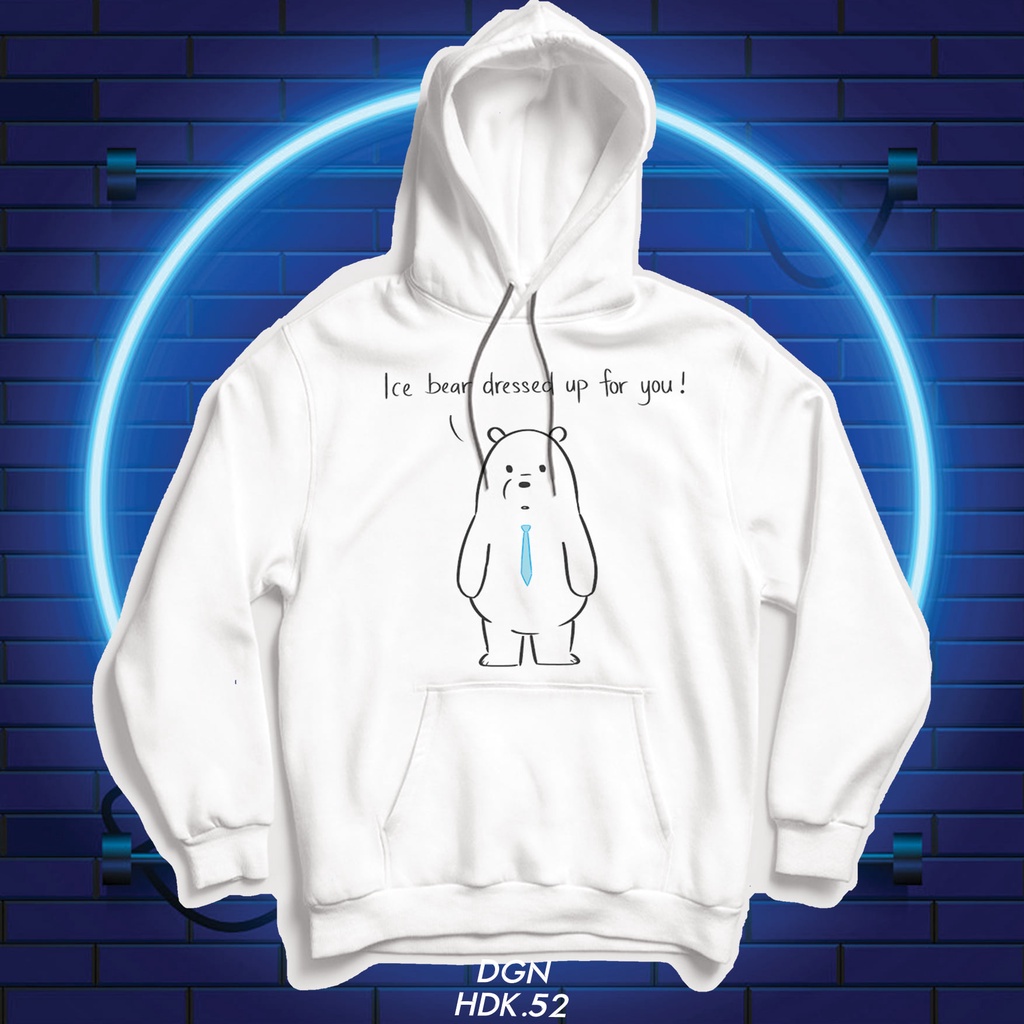 HOODIE TRẮNG HÌNH GẤU HDK.52