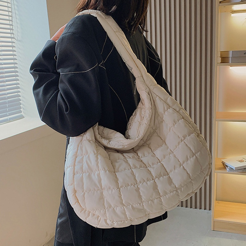 Túi Xách Đeo Vai Chất Liệu Cotton Họa Tiết Kẻ Sọc Đơn Giản Xinh Xắn