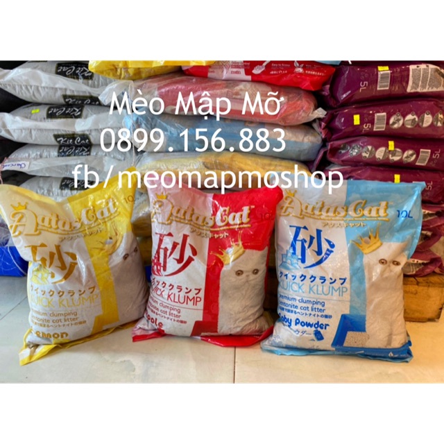 CÁT VỆ SINH CHO MÈO AATAS CAT 10 lít vị chanh - cà phê - phấn - nho - hoa hồng (Ghi chú khi đặt)