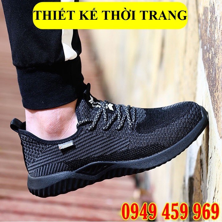 Giày Bảo Hộ Lao Động Nam Thể Thao - Chống Đinh Chống Cắt - Siêu Nhẹ Siêu Bền - Tặng Kèm Tất