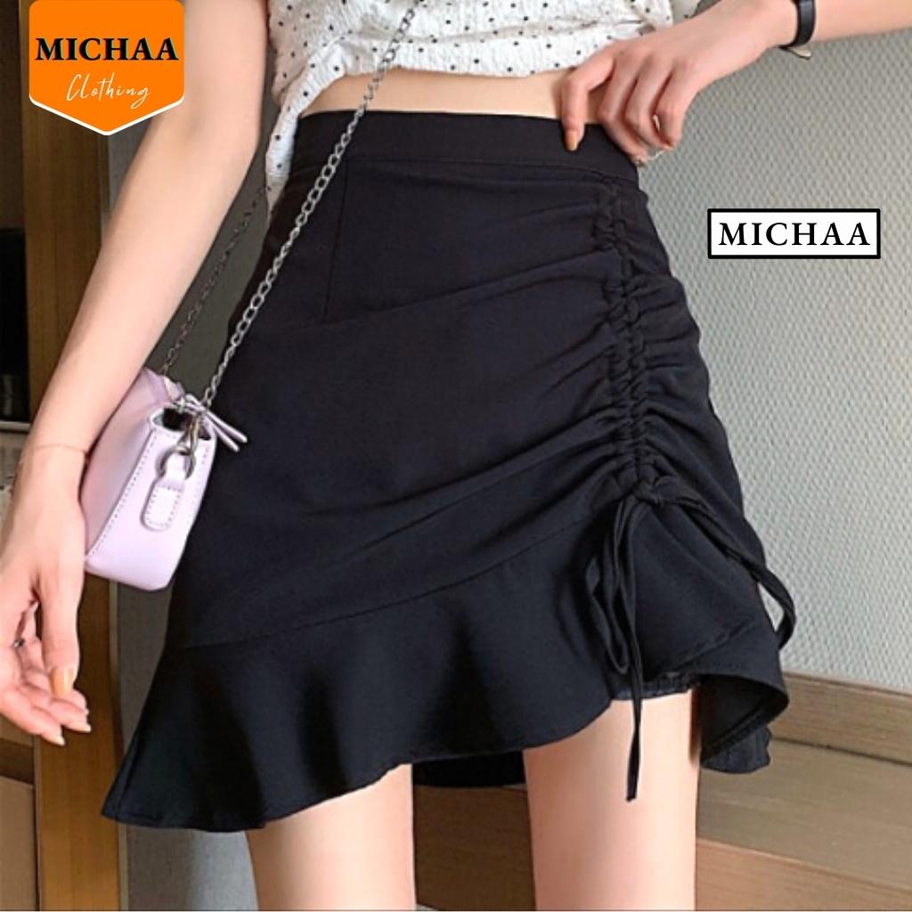 Chân Váy ĐUÔI CÁ RÚT DÂY Nữ Thời Trang Chất Tuyết Mưa Có Lót Trong - MICHAA