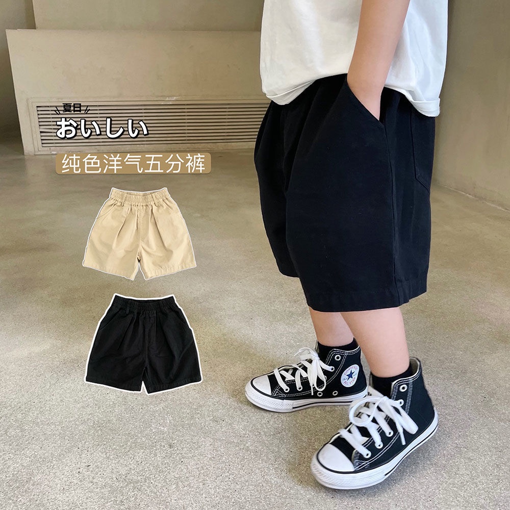 Quần Short Đen Mỏng Thời Trang Mùa Hè Cho Bé Trai