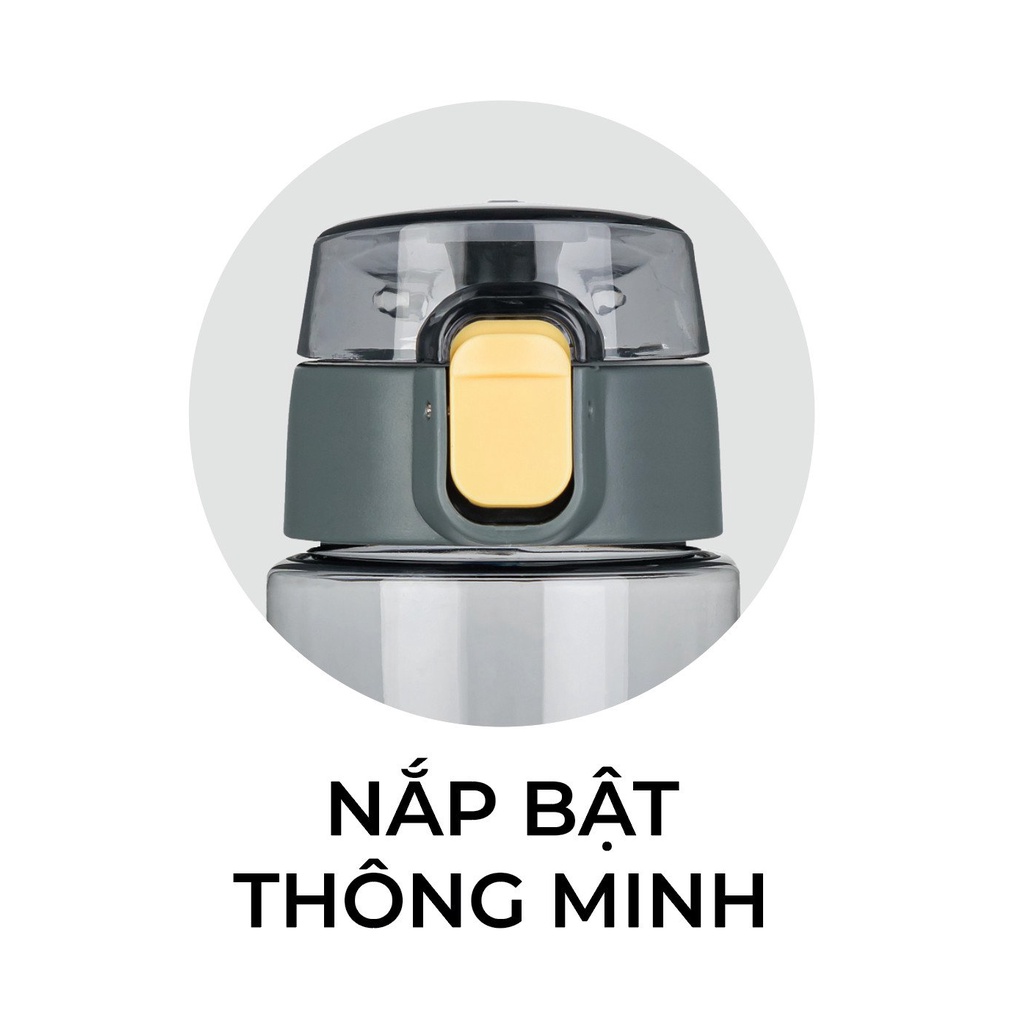 Bình Nước Thể Thao, Bình Nước Chịu Nhiệt Hokori 700ml Chính Hãng Việt Nhật Không Mùi Kháng Khuẩn An Toàn