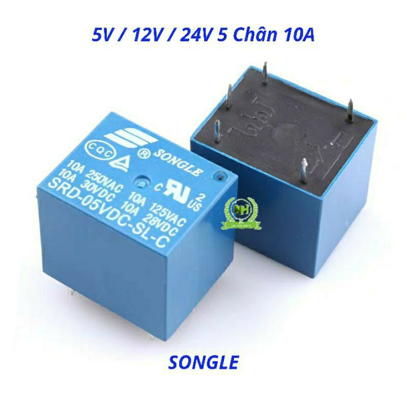 (Sét 2C) Rơle 5 Chân SONGLE 5V/12V/24V 10A
