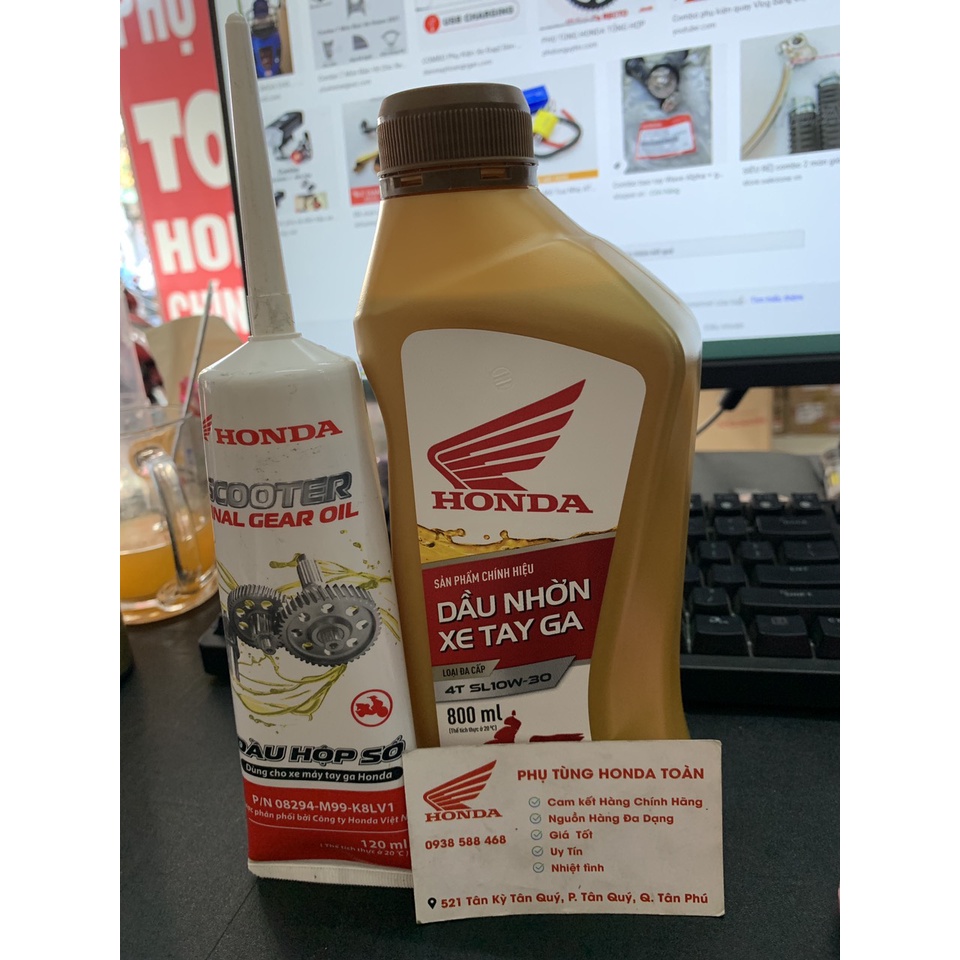 NHỚT MÁY XE GA / NHỚT MÁY + NHỚT LÁP ZIN CHÍNH HÃNG HONDA