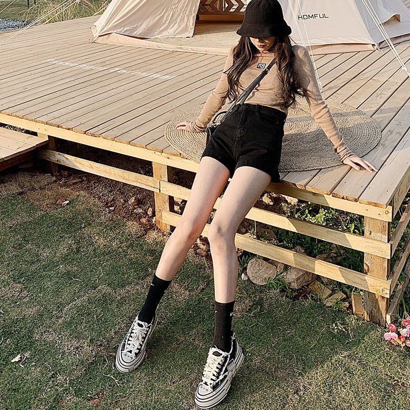 Quần Short Denim Ống Rộng Thời Trang Cá Tính Cho Nữ