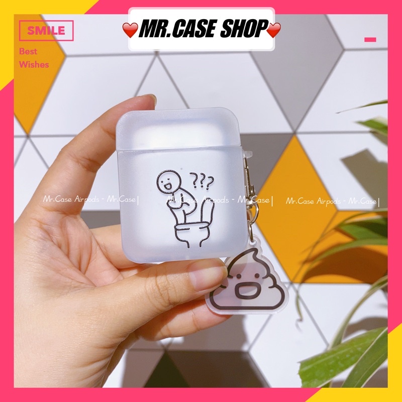[ Có airpod 3 ] Vỏ bọc tai nghe airpod 1/2/3/pro kiểu dáng vuông lạ mắt hoạ tiết cục shit kèm móc khoá - Mr.Case