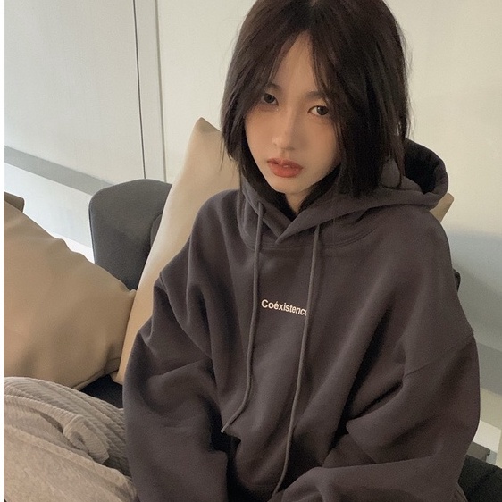 Áo Khoác Hoodie Nỉ Có Mũ Form Rộng COÉXISTENCE Unisex Nam Nữ Ulzzang