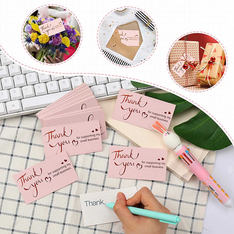 Set 50 Thiệp Chúc Mừng Màu Hồng