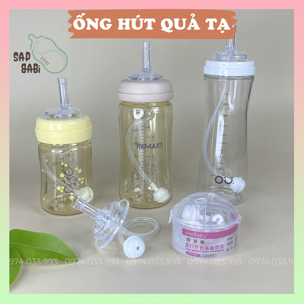 Ống hút quả tạ cho bình sữa cổ rộng (Moyuum, Bebepick, Ouwish, Pigeon cổ rộng,...)