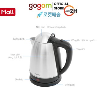 Ấm siêu tốc Bình siêu tốc Delites 1.8 lítDST012 GOG323