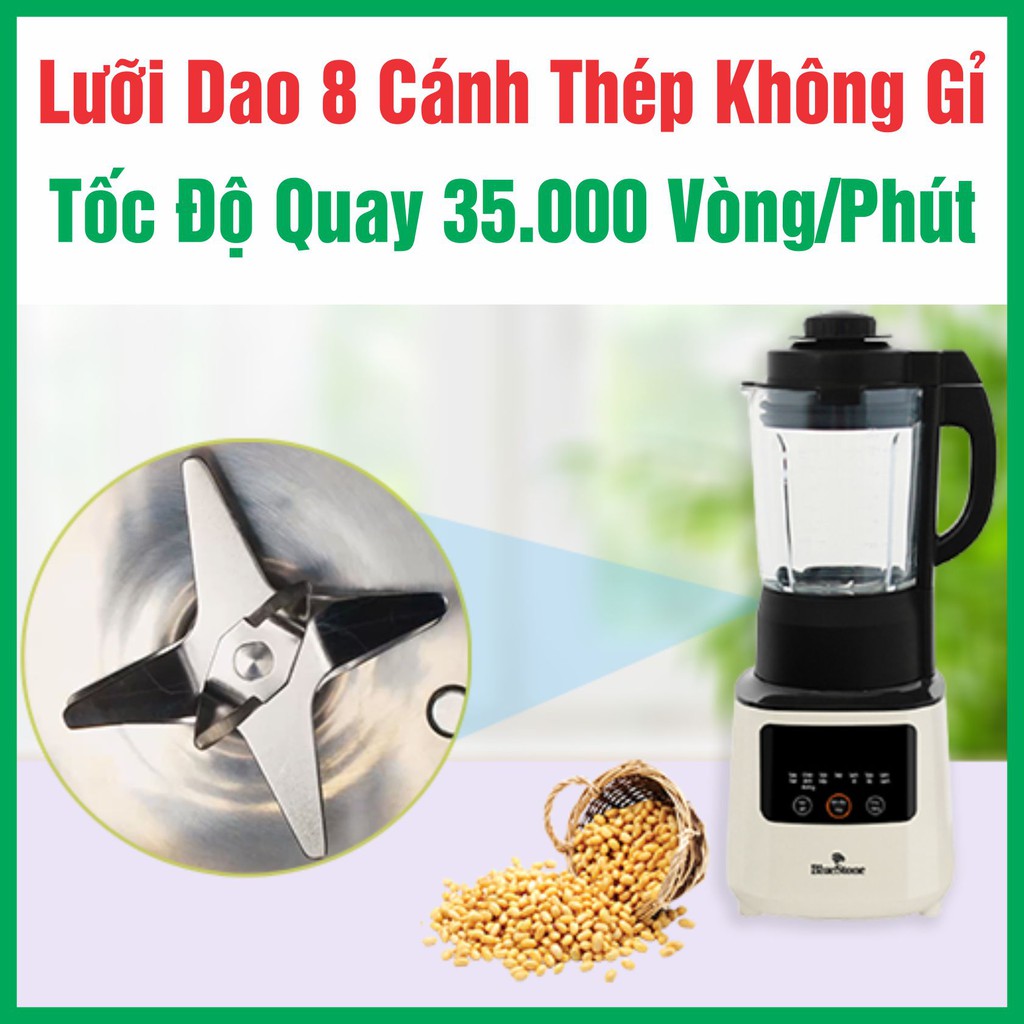 Máy Làm Sữa Hạt Đa Năng, Xay Nấu Tự Vệ Sinh Bluestone BLB-6035 Máy Làm Sữa Đậu Nành Xay Sinh Tố Xay Đá