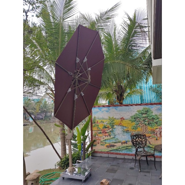 Ô lệch tâm Tròn 3M Khung hợp kim nhôm Nghiêng Mái +Xoay 360 độ cao cấp- Sản phẩm nhập khẩu 100% Tiêu chuẩn Châu ÂU