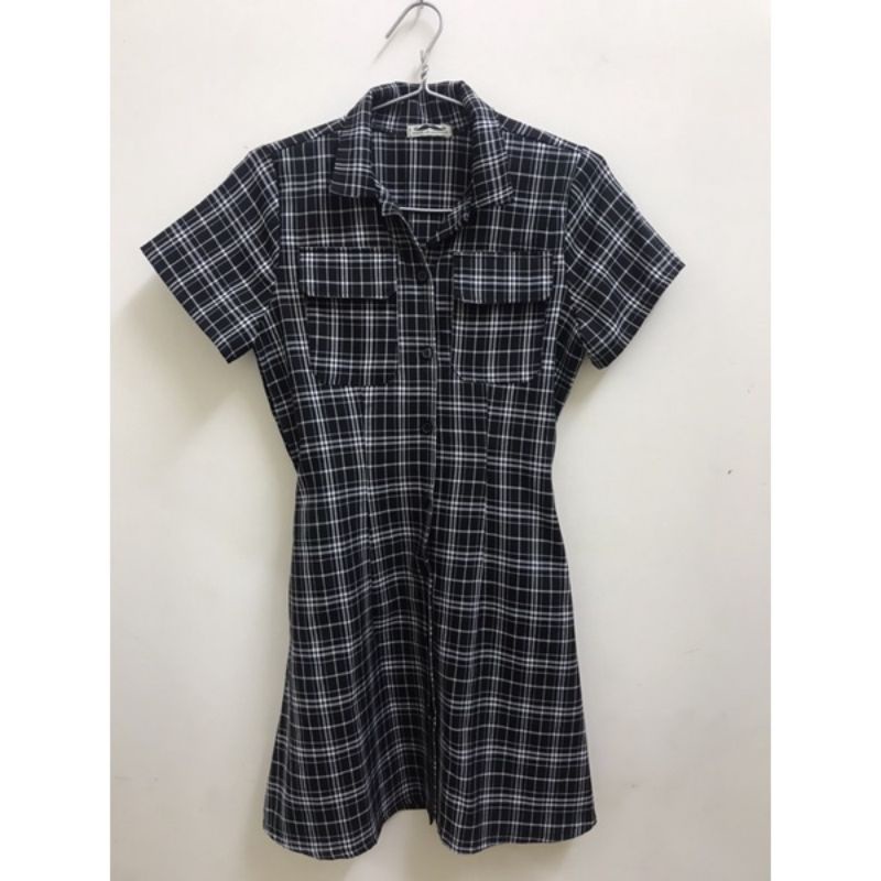 Pass / Thanh Lý ĐẦM XINH CARO BO THUN Ở SAU LƯNG CỔ SƠMI - ĐẦM SAY DRESS