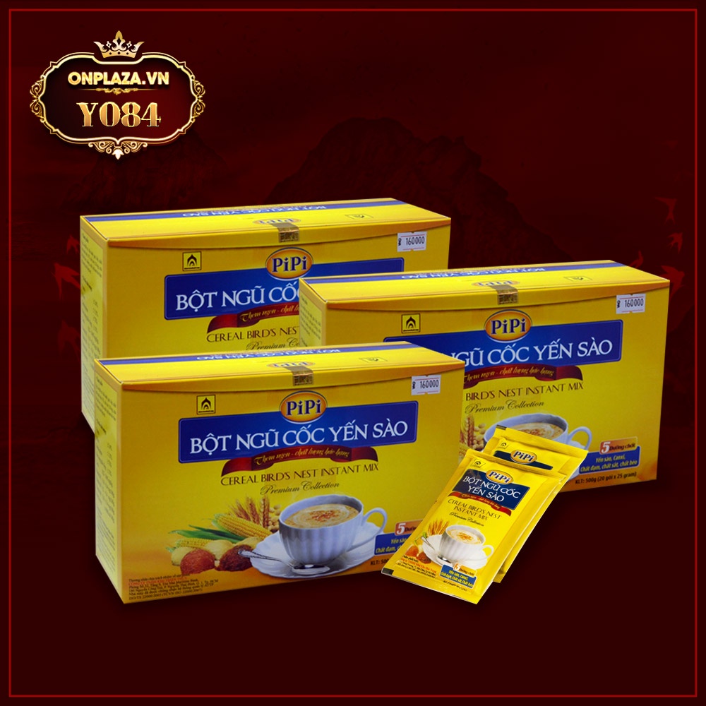 Combo 3 hộp BỘT NGŨ CỐC YẾN SÀO PIPI HỘP 20 GÓI Y084