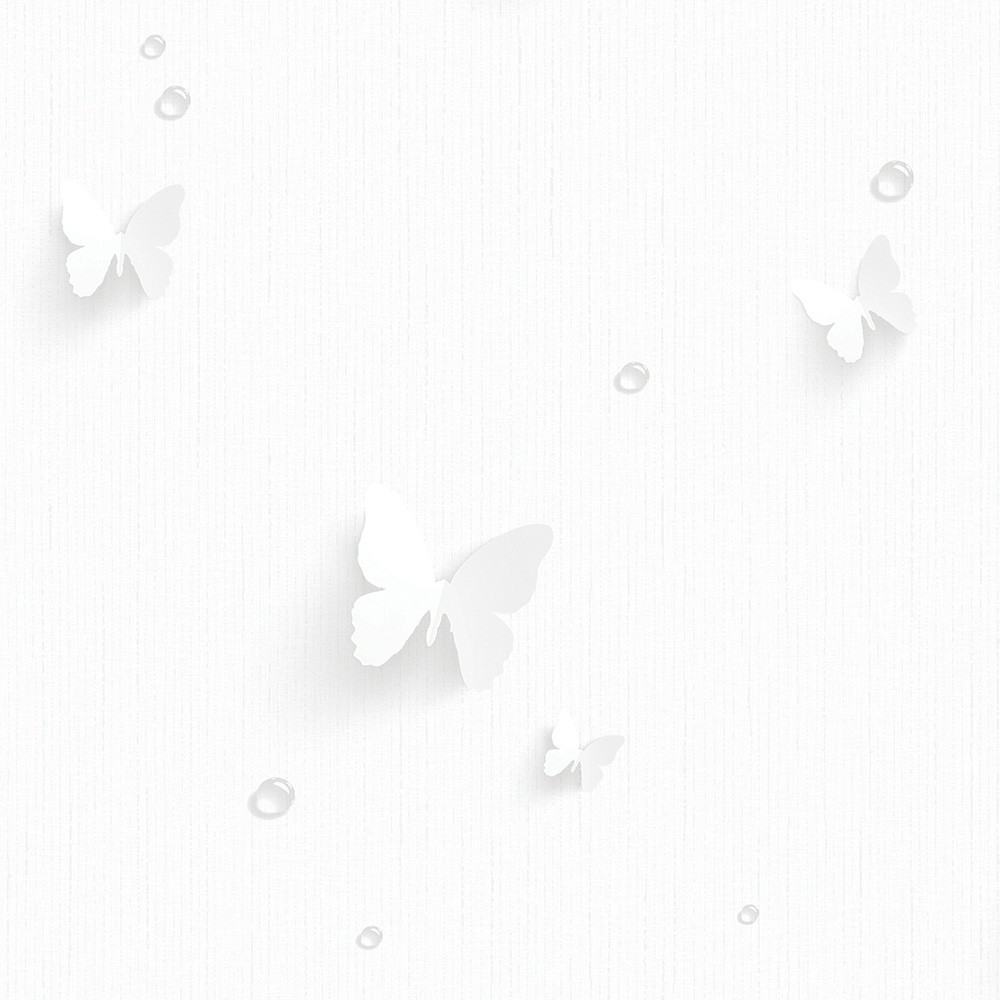Giấy dán tường Hàn Quốc chính hãng nền trắng hình cánh bướm 3d
