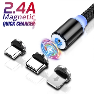Cáp Sạc Nam Châm Giao Diện Usb Type C Có Đèn Led Cho iPhone Cho Samsung Xiaomi Android