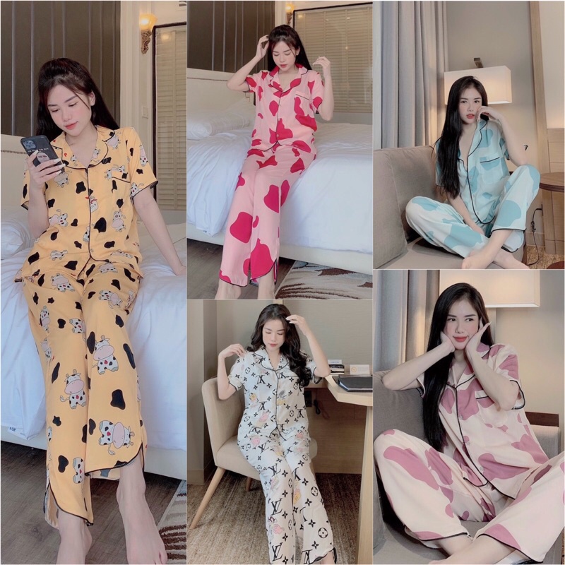 Bộ lụa Pijama chất lụa Mango mềm mịn, không nhăn, hàng thiết kế - 100% ảnh thật