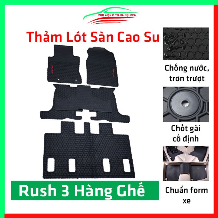 Thảm lót sàn cao su cho xe Toyota Rush 3 Hàng Ghế 2021-2022 hàng chuẩn theo xe chịu lực tốt