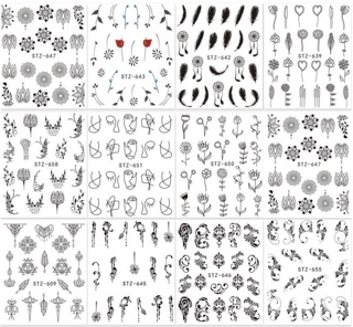 Sticker dán nuóc hình màu đen