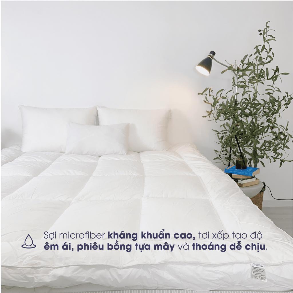 Topper lông vũ nhân tạo Microfiber Hàn Quốc tiêu chuẩn khách sạn 5 sao, tăng tiện nghi tăng độ êm cho nệm