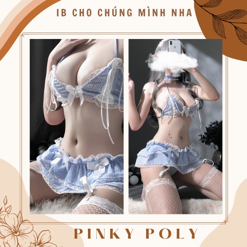 Set Cosplay Sexy Học Sinh + Chân Váy Xếp Ly + có bán kèm tất trắng Freesize PinkyPoly CP06 | BigBuy360 - bigbuy360.vn