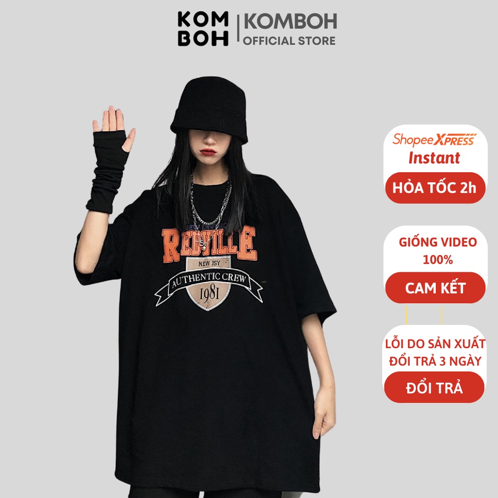 Áo thun tay lỡ form rộng unisex oversize, áo phông nam nữ đẹp ulzzang REDVILLE KOMBOH A121