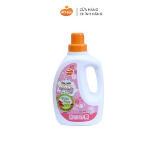 Nước giặt xả Wesser 2in1 hương RoseGarden 1200ml Màu hồng,Hàng nhập khẩu