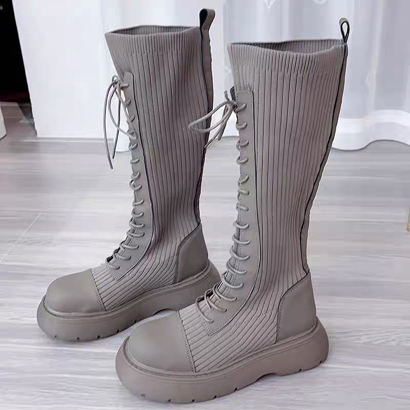 Boots đùi đế cao 5cm hack dáng cho mùa đông - Mẫu mới