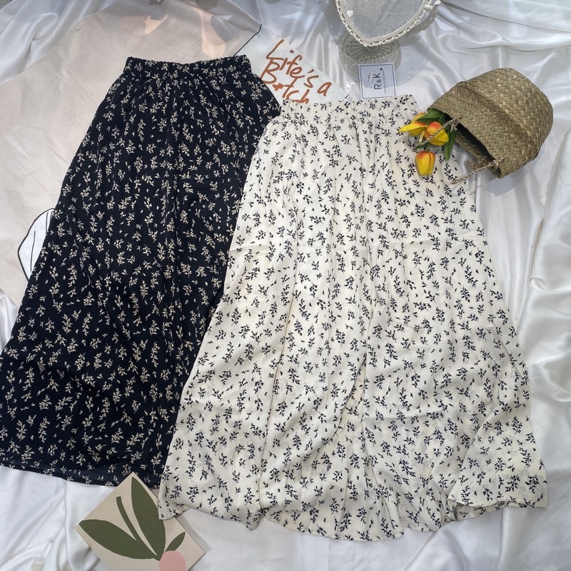 FEEDBACK 116 Chân váy dài hoa nhí dây có lớp lót vintage | BigBuy360 - bigbuy360.vn