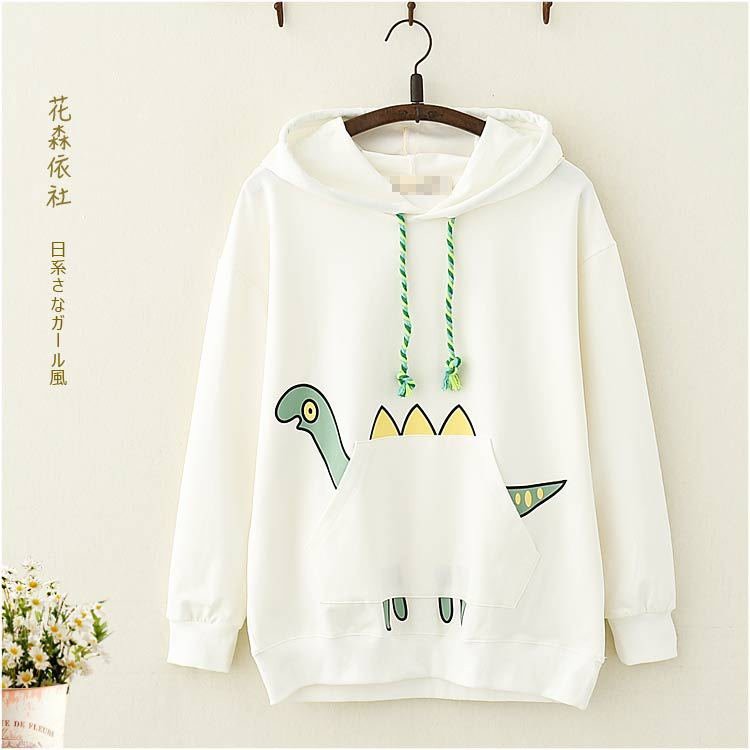 ÁO KHOÁC HOODIE NỮ UNISEX IN HÌNH KHỦNG LONG SỪNG NHÍ MẪU MỚI