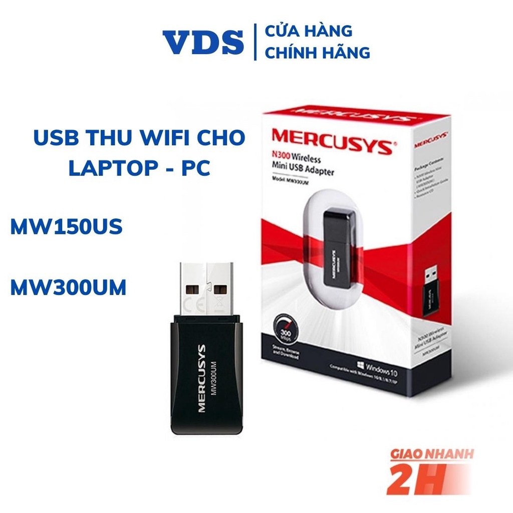 Usb wifi Mercusys 300Mbps tốc độ cao - Usb thu sóng wifi cho laptop PC máy bàn - Mercusys