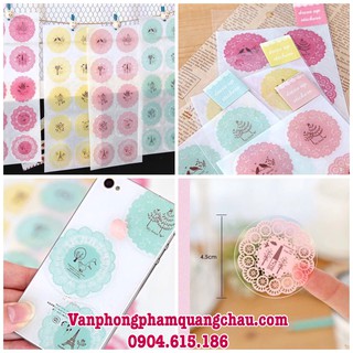 Sticker họa tiết tròn Dress - 01 tấm