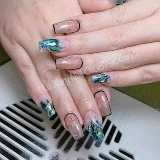 Set xà cừ vân gỗ 12 ô dùng khảm trang trí móng