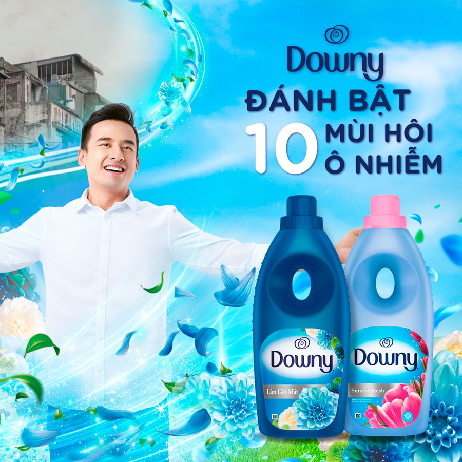 Nước xả vải Downy chai 900ML, Đủ Hương tinh dầu thiên nhiên.