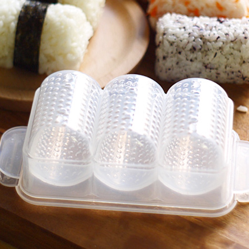 Khuôn Làm Sushi 3 Ngăn Tiện Lợi, Khuôn Làm Cơm Nắm, Kimbap