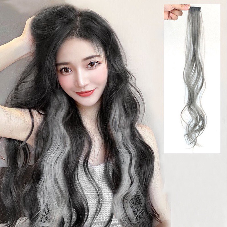 Kẹp highlight tóc giả xoăn Vonemo nhuộm Ombre nhiều màu Hàn Quốc TG17