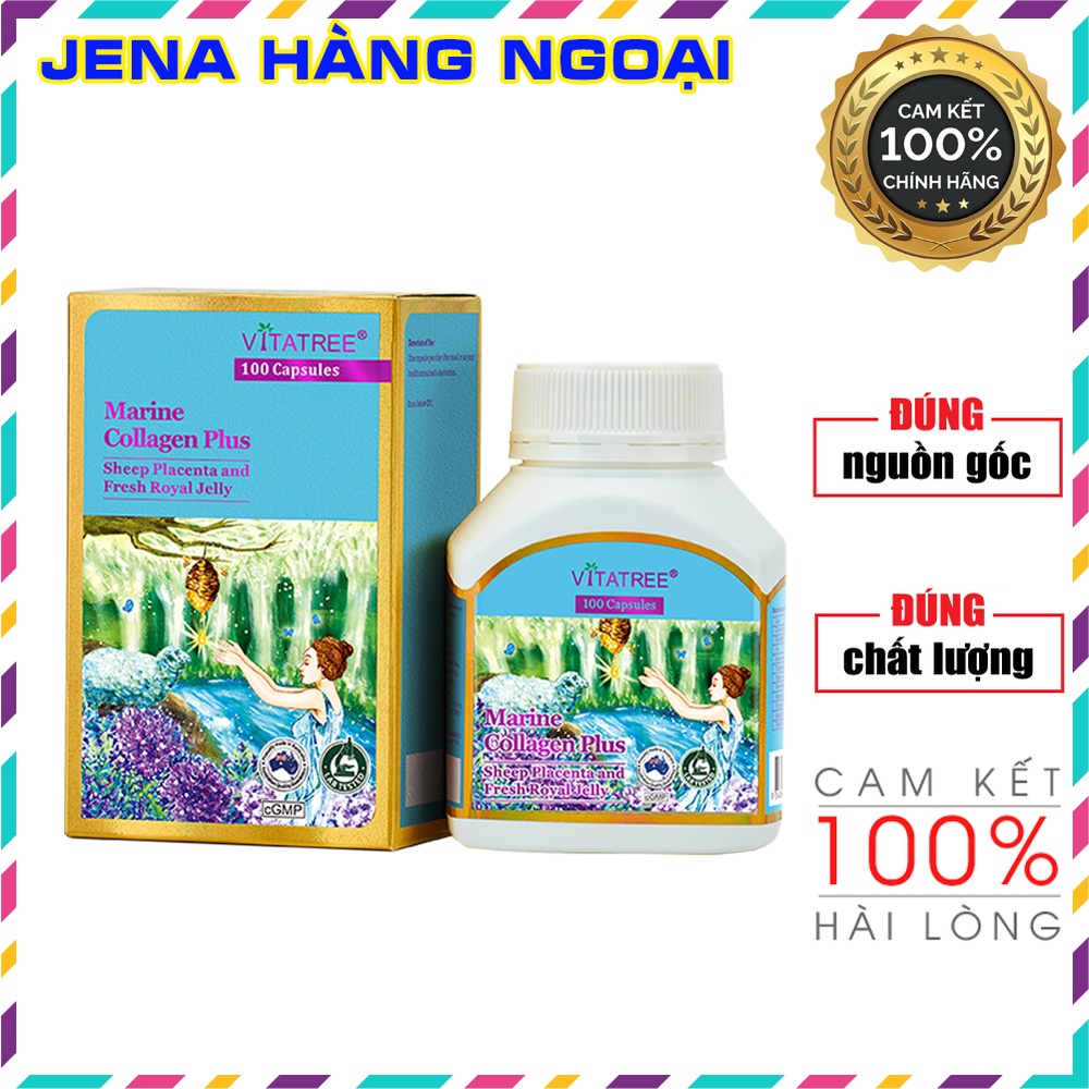 VIÊN UỐNG TRẮNG DA 3 TRONG 1 VITATREE MARINE COLLAGEN PLUS (100 VIÊN)