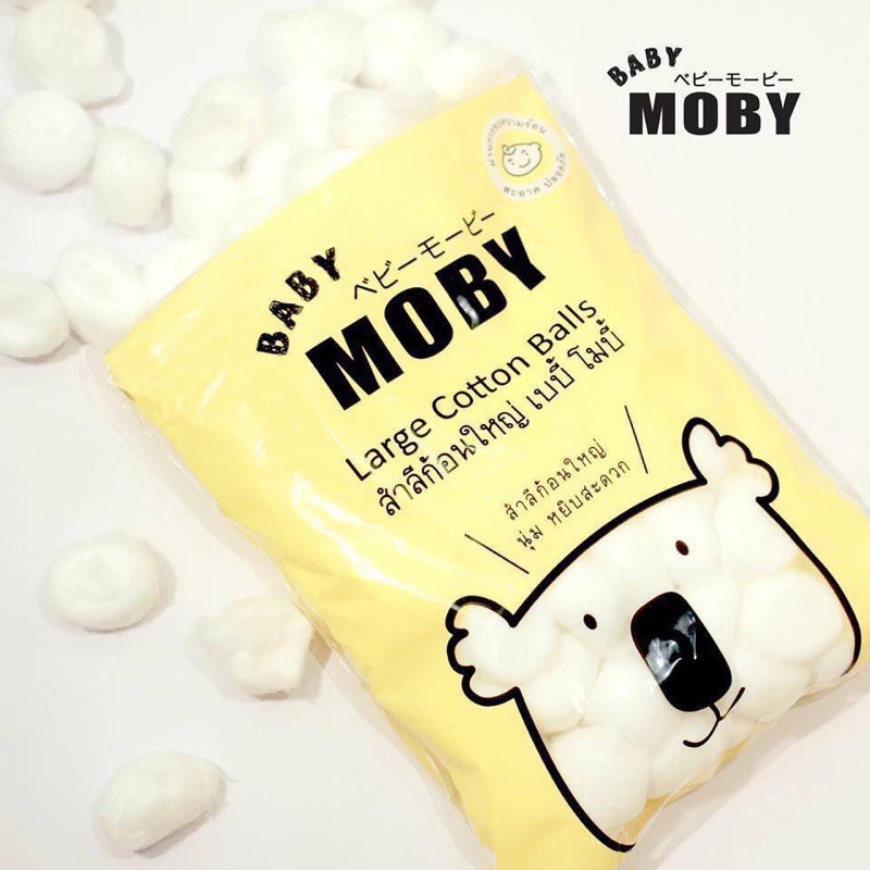 Bông gòn Moby túi 100g, bông viên đa năng công nghệ Nhật Bản cho mẹ và bé - Monnie Kids