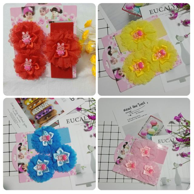 Combo băng đô  và dây buộc tóc cho bé