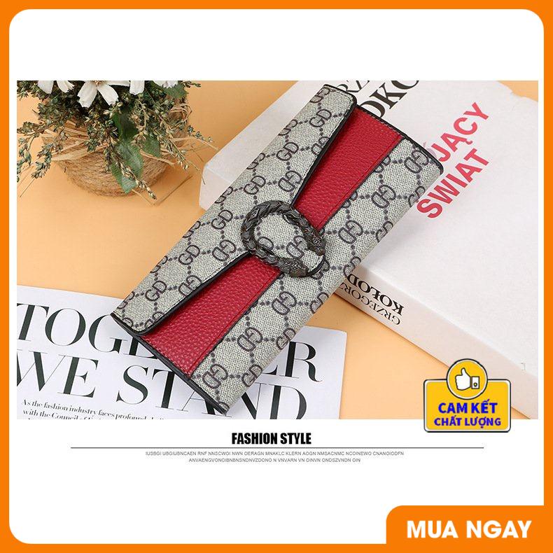 [ Xả hàng ] Ví cầm tay nữ thời trang dáng dài nắp khoá đầu rồng xinh xắn dễ thương ST902