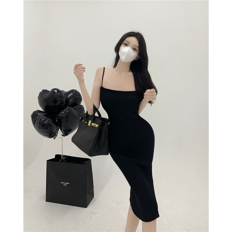 Đầm Dệt Kim Kẻ Sọc Phối Màu Tương Phản Thời Trang Mùa Hè