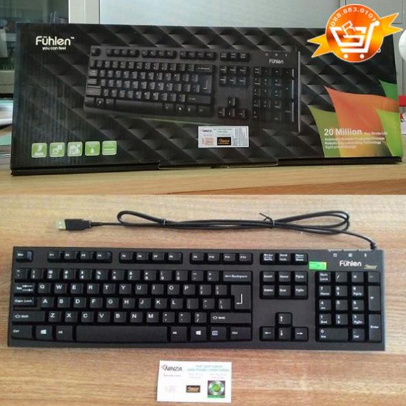 Bàn phím máy tính văn phòng Fuhlen L411 chính hãng, siêu bền, TẶNG NGAY lót chuột