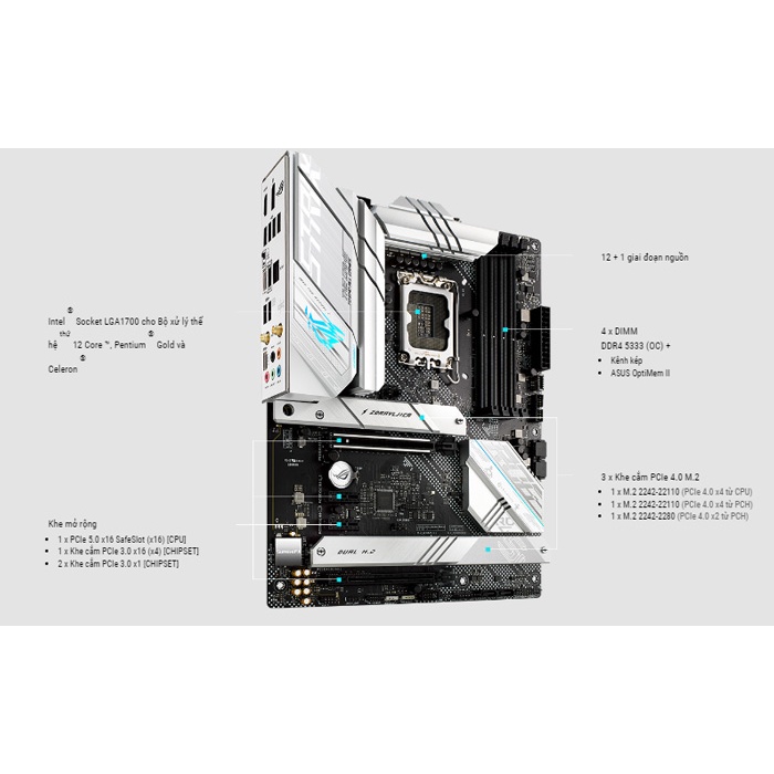 Mainboard Asus Rog Strix B660-A Wifi D4 Bo Mạch Chủ B660 Gaming Hàng Chính Hãng Bảo Hành 36 Tháng - Hoàng Long Computer
