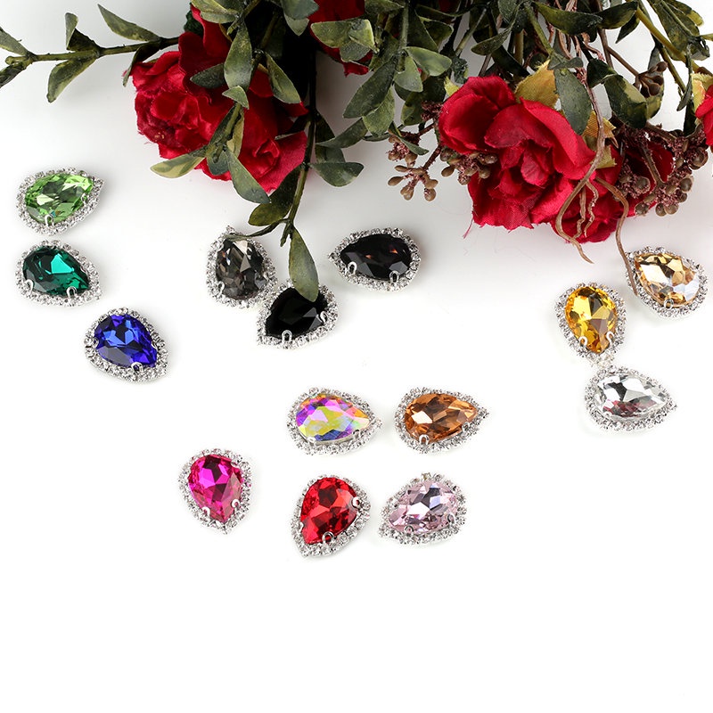 Set 10 / 50 Khóa Cài Kính Đính Đá Nhiều Màu Sắc Dùng May Vá Quần Áo DIY